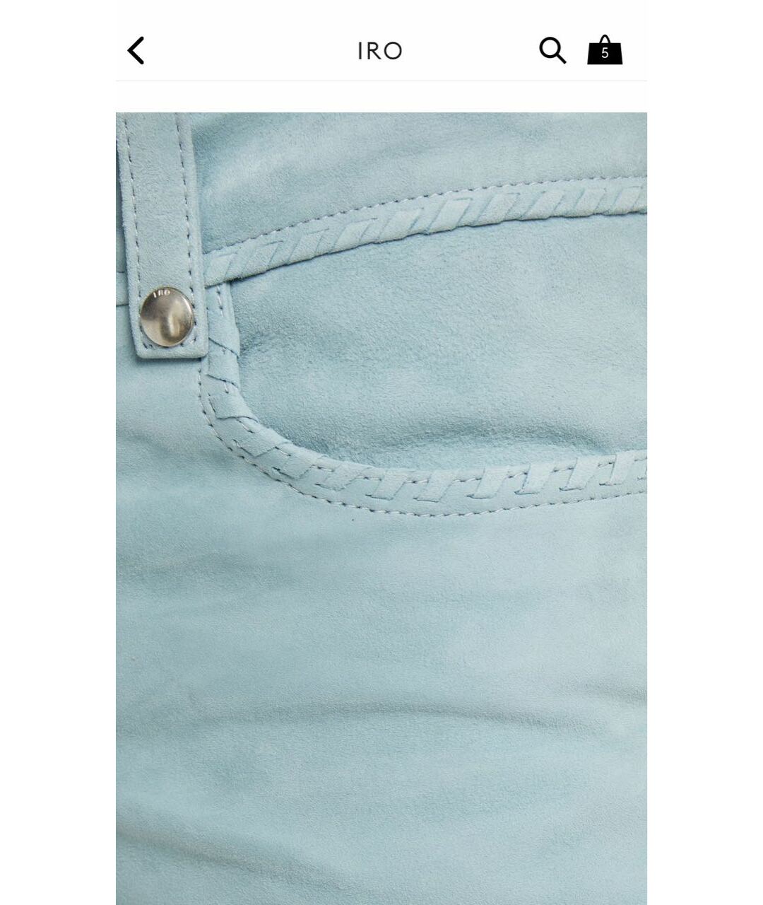 IRO Голубые замшевые брюки широкие, фото 7