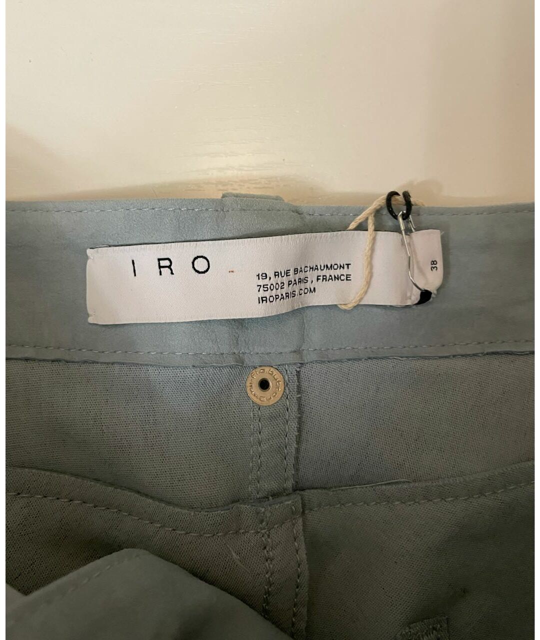 IRO Голубые замшевые брюки широкие, фото 3