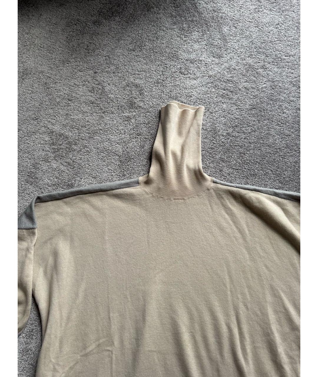 MM6 MAISON MARGIELA Бежевая хлопковая водолазка, фото 3