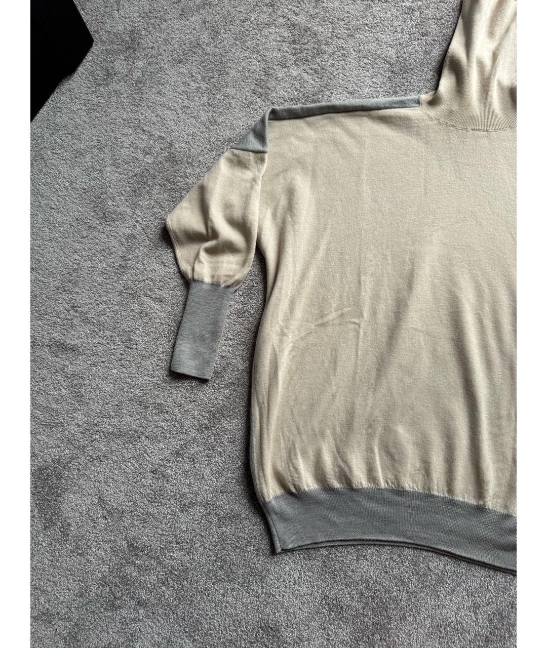 MM6 MAISON MARGIELA Бежевая хлопковая водолазка, фото 4