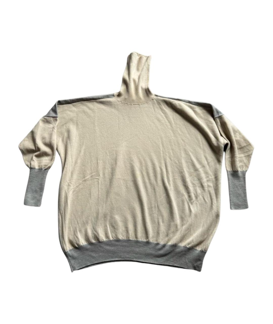 MM6 MAISON MARGIELA Бежевая хлопковая водолазка, фото 1