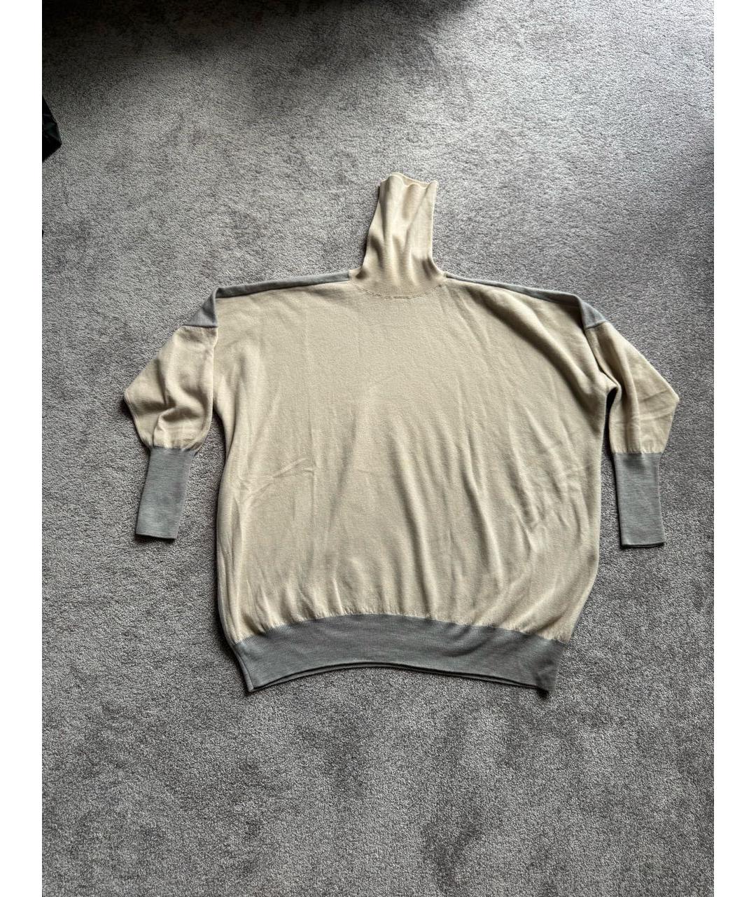 MM6 MAISON MARGIELA Бежевая хлопковая водолазка, фото 2