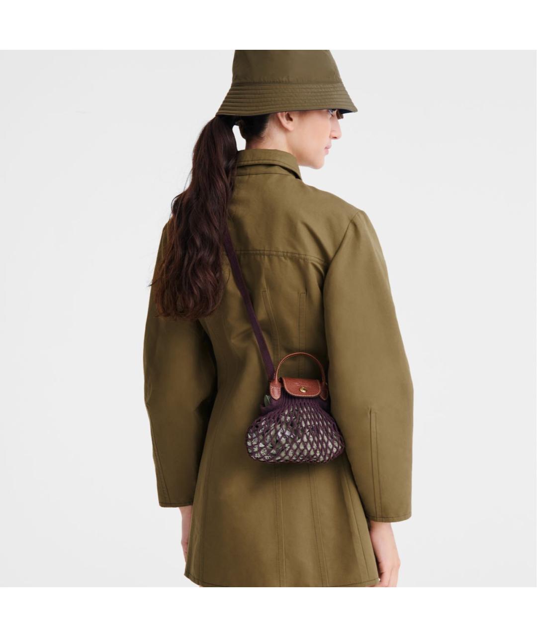 LONGCHAMP Фиолетовая хлопковая пляжная сумка, фото 6