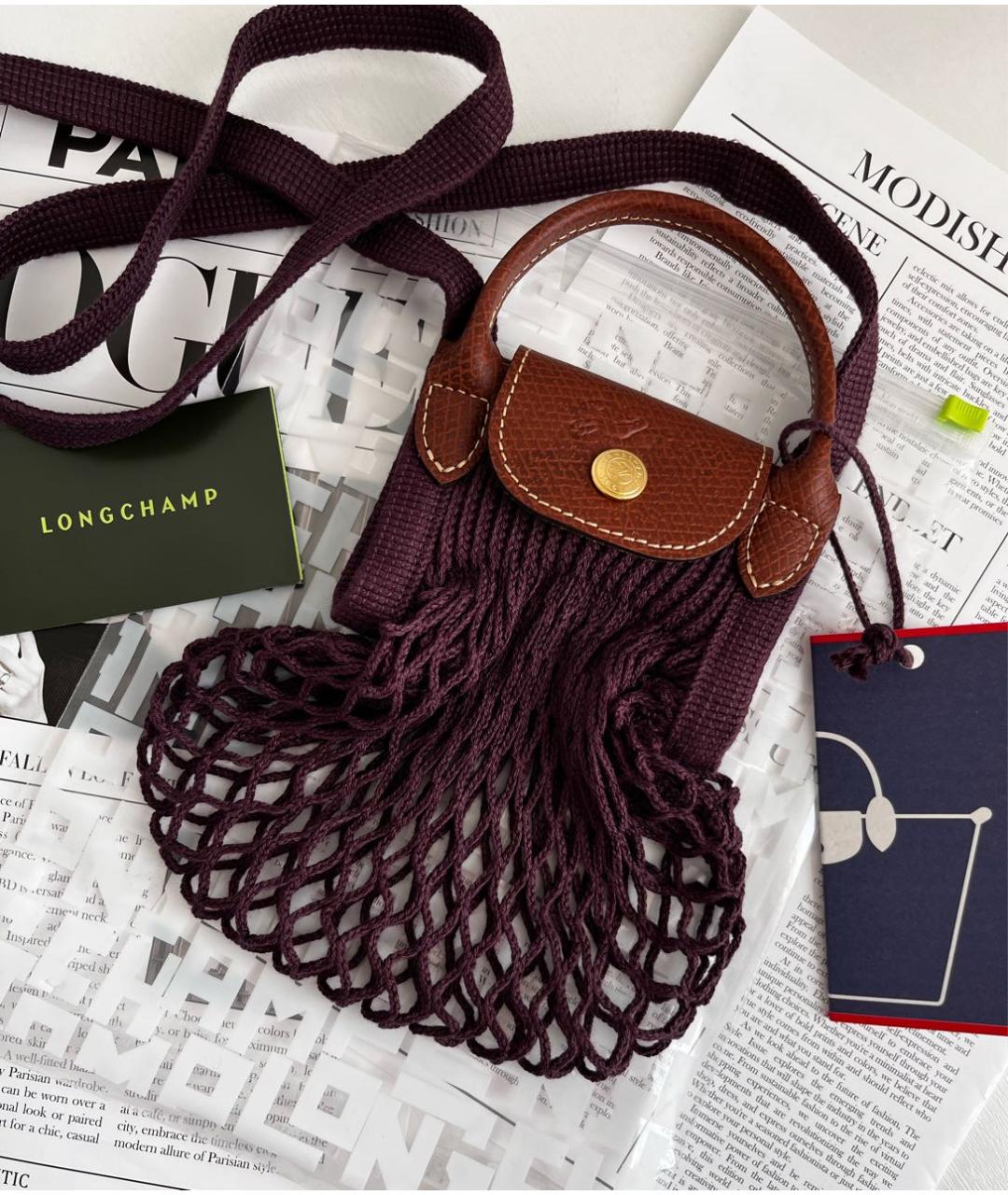 LONGCHAMP Фиолетовая хлопковая пляжная сумка, фото 2