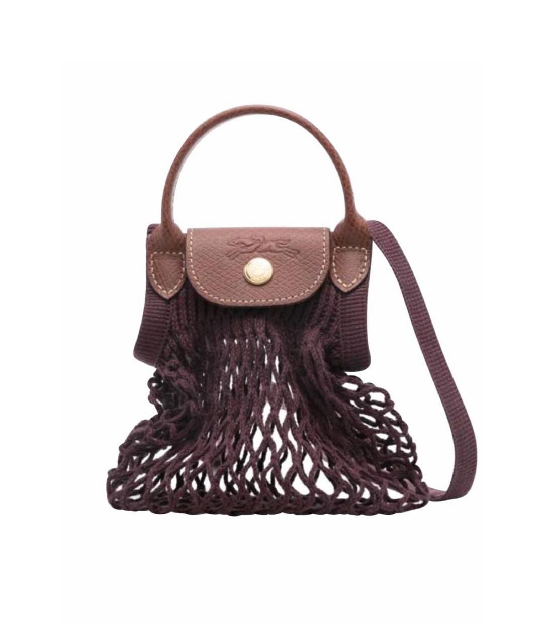 LONGCHAMP Фиолетовая хлопковая пляжная сумка, фото 7