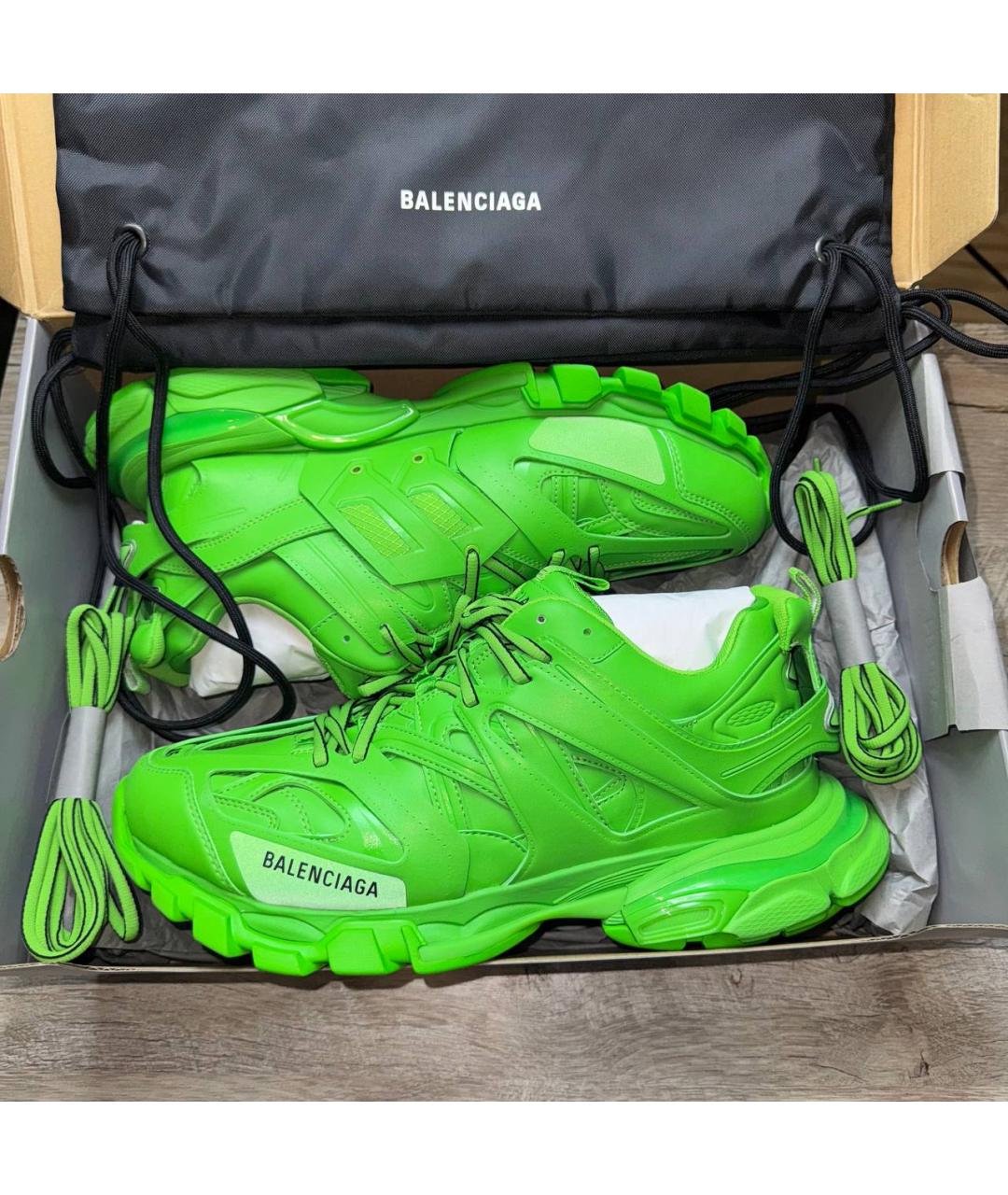 BALENCIAGA Салатовые низкие кроссовки / кеды, фото 2