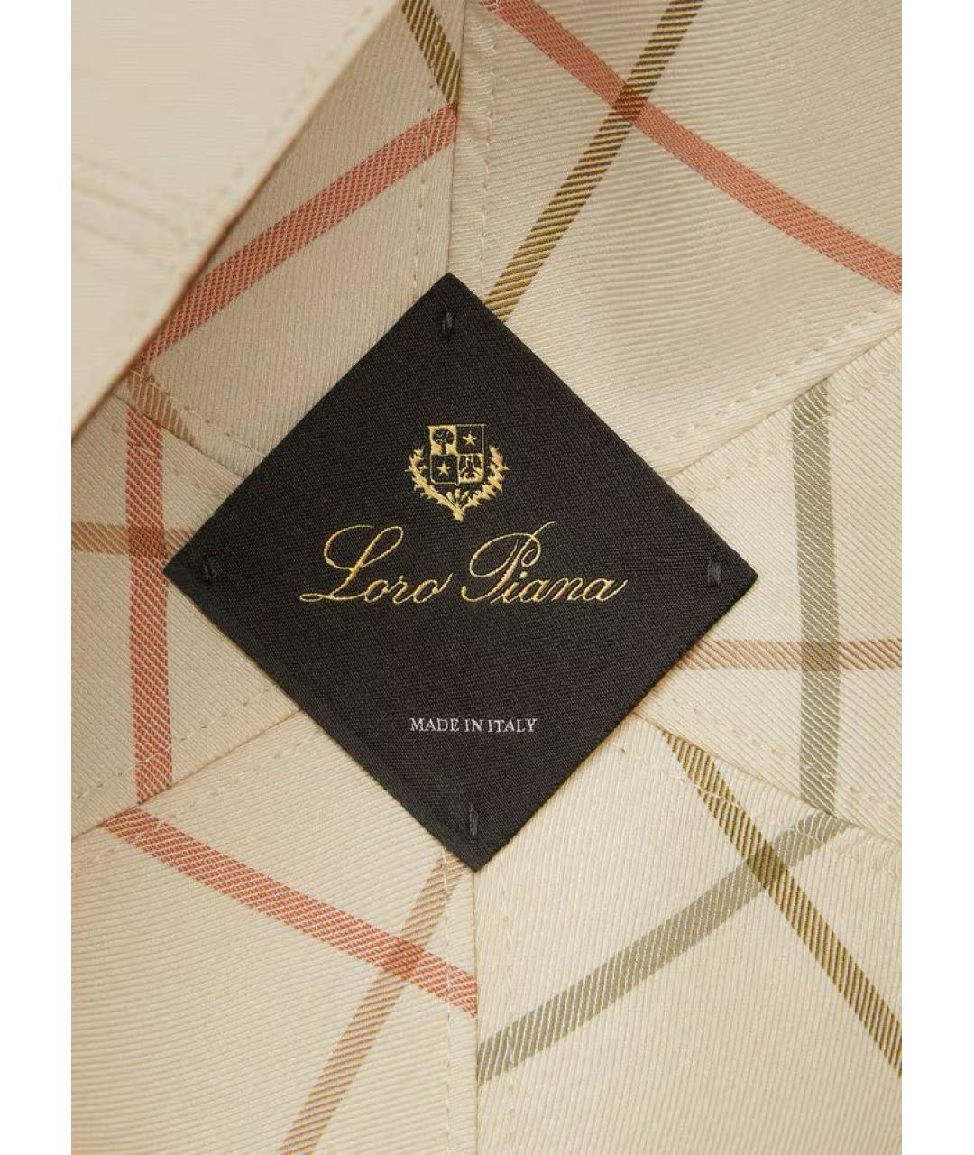 LORO PIANA Бежевая хлопковая кепка/бейсболка, фото 4