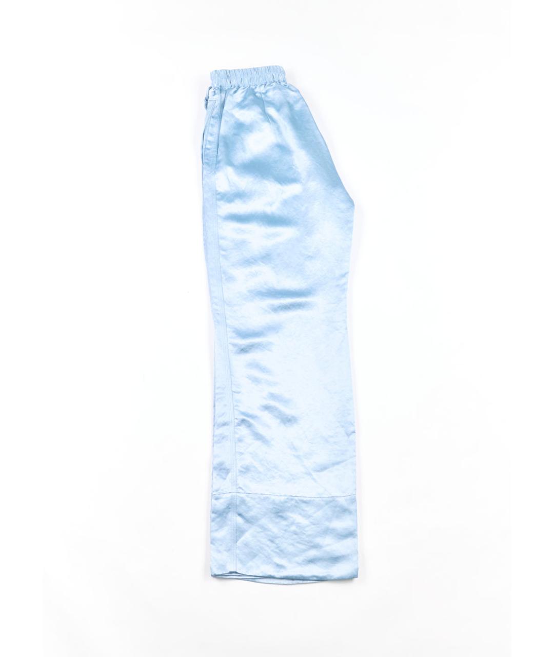 ACNE STUDIOS Голубые ацетатные прямые брюки, фото 2