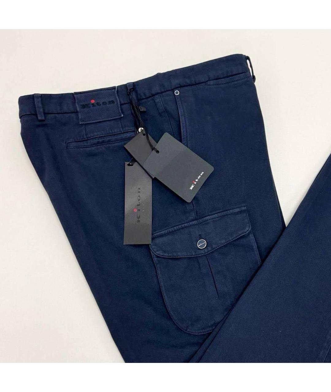 KITON Темно-синие кашемировые повседневные брюки, фото 5