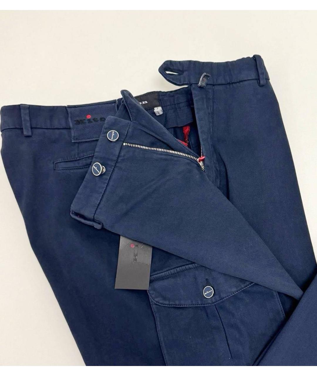 KITON Темно-синие кашемировые повседневные брюки, фото 4