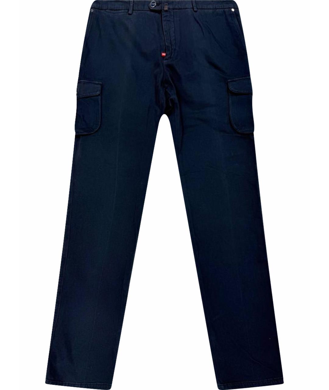 KITON Темно-синие кашемировые повседневные брюки, фото 1