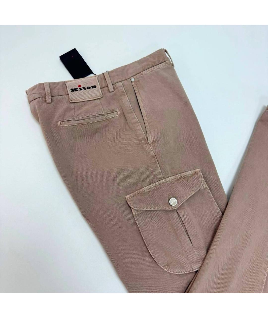 KITON Бежевые хлопковые повседневные брюки, фото 4