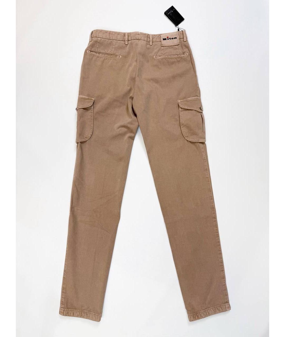 KITON Бежевые хлопковые повседневные брюки, фото 2