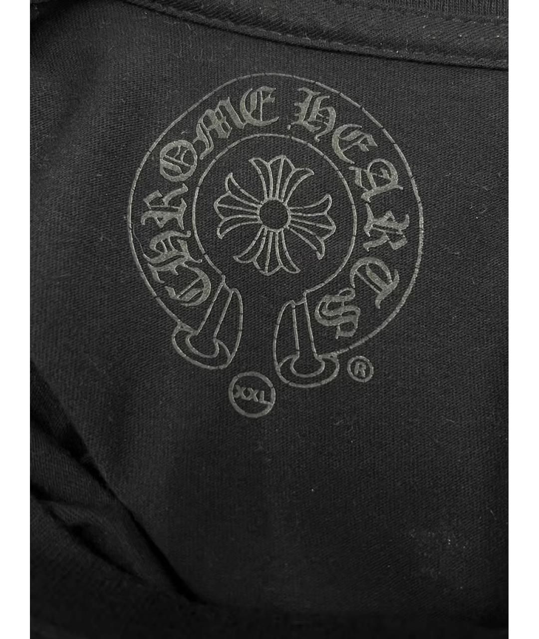 CHROME HEARTS Черная хлопковая футболка, фото 4