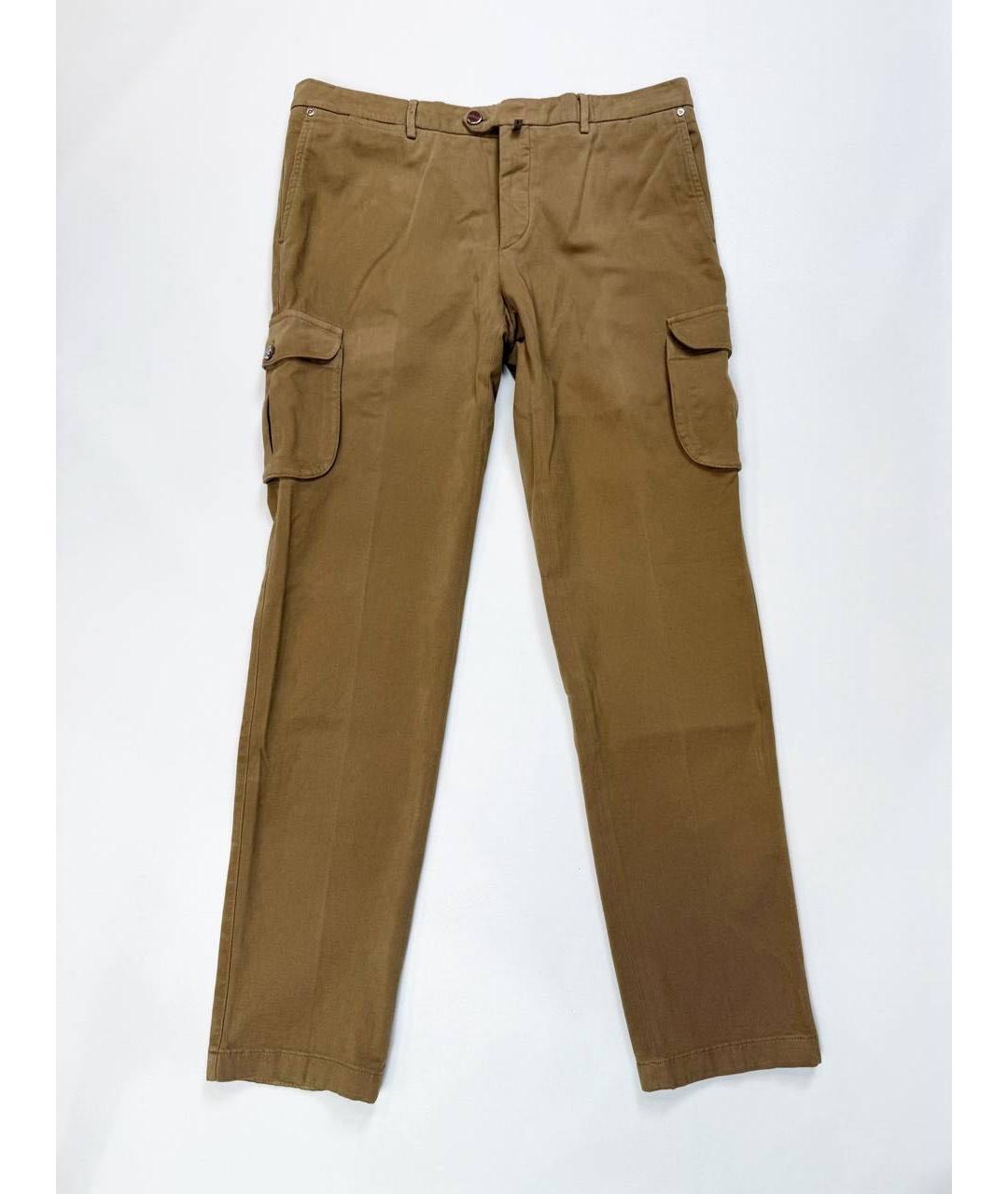 KITON Коричневые хлопковые повседневные брюки, фото 6