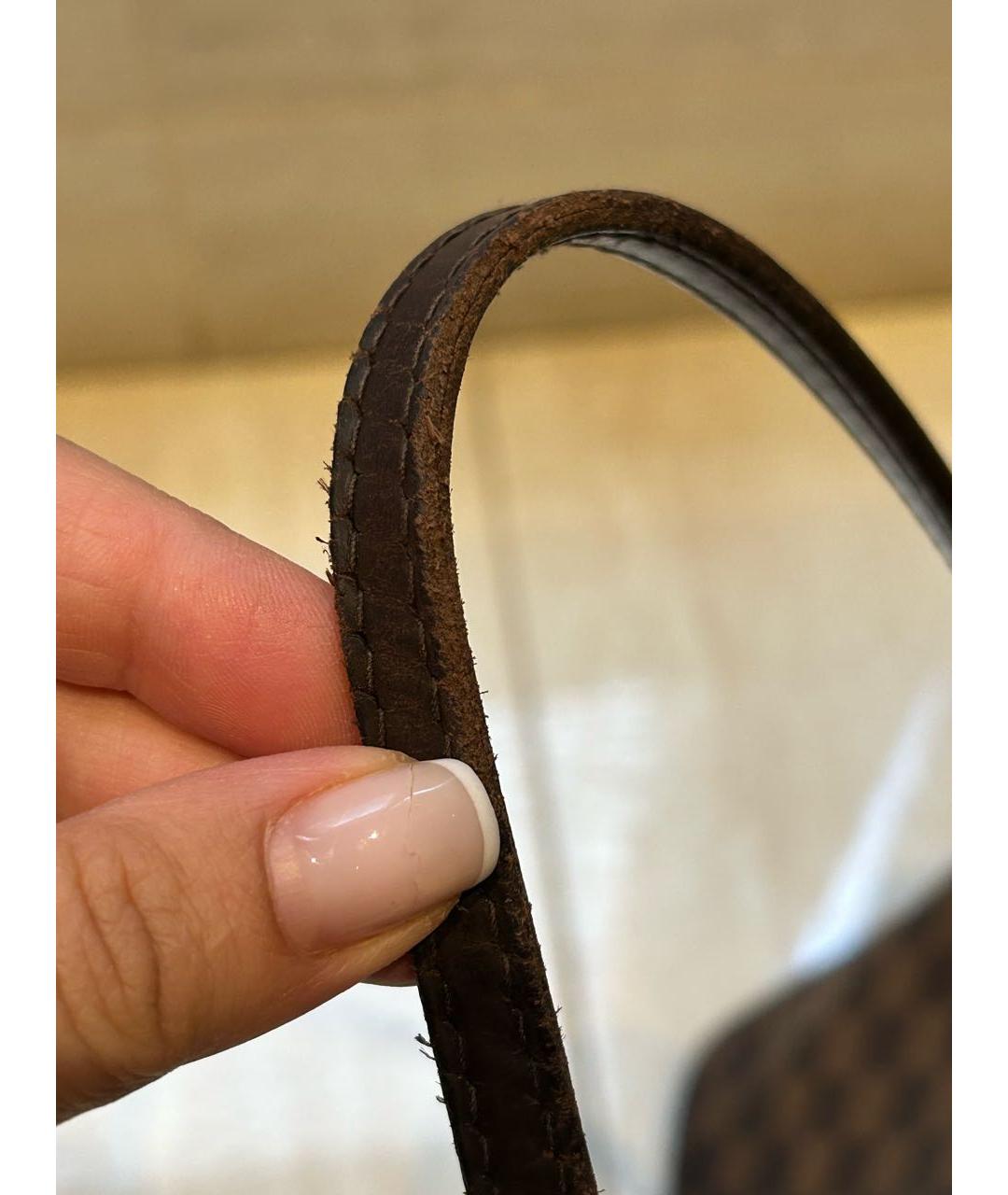 LOUIS VUITTON Коричневая кожаная сумка тоут, фото 5