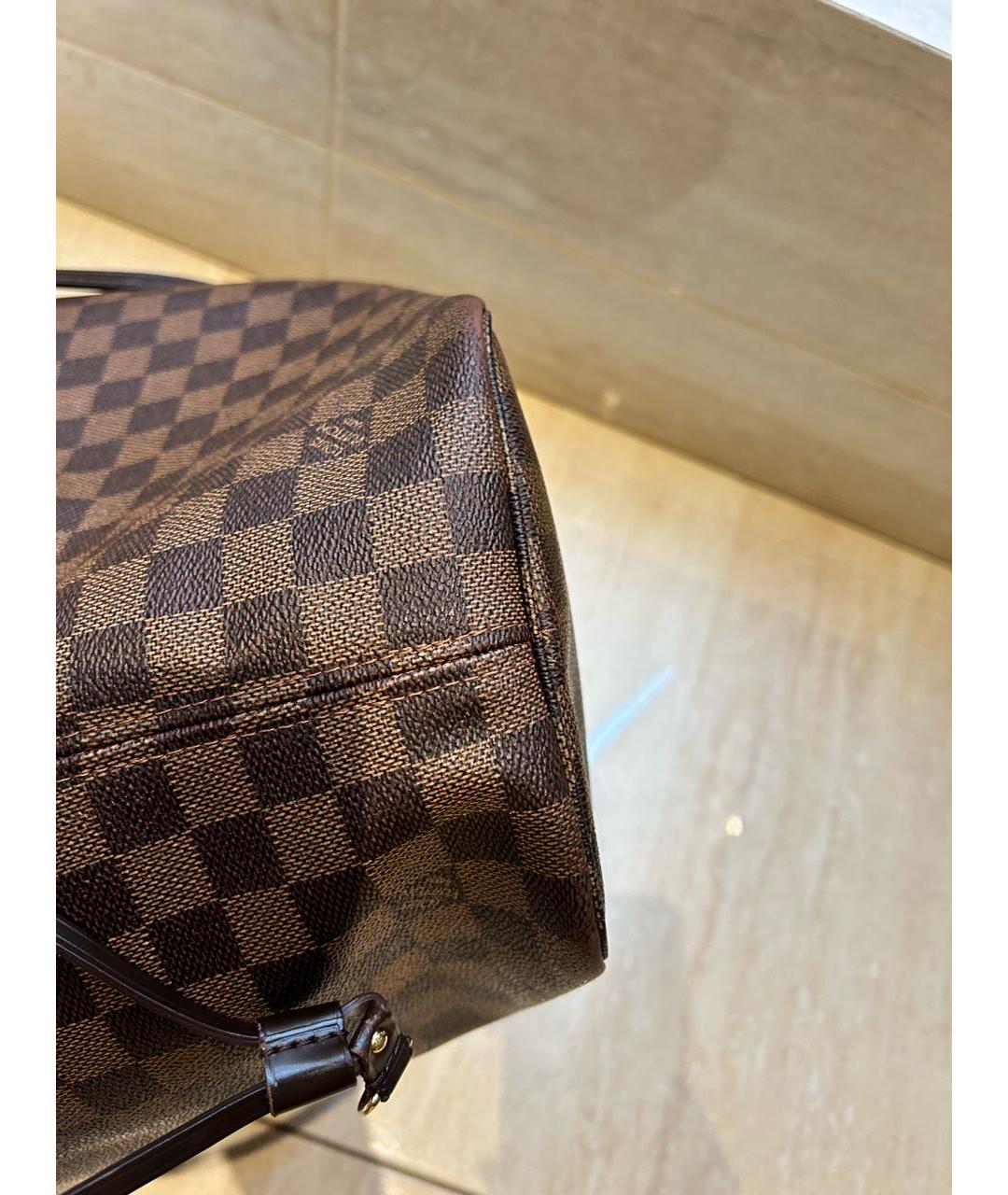 LOUIS VUITTON Коричневая кожаная сумка тоут, фото 6