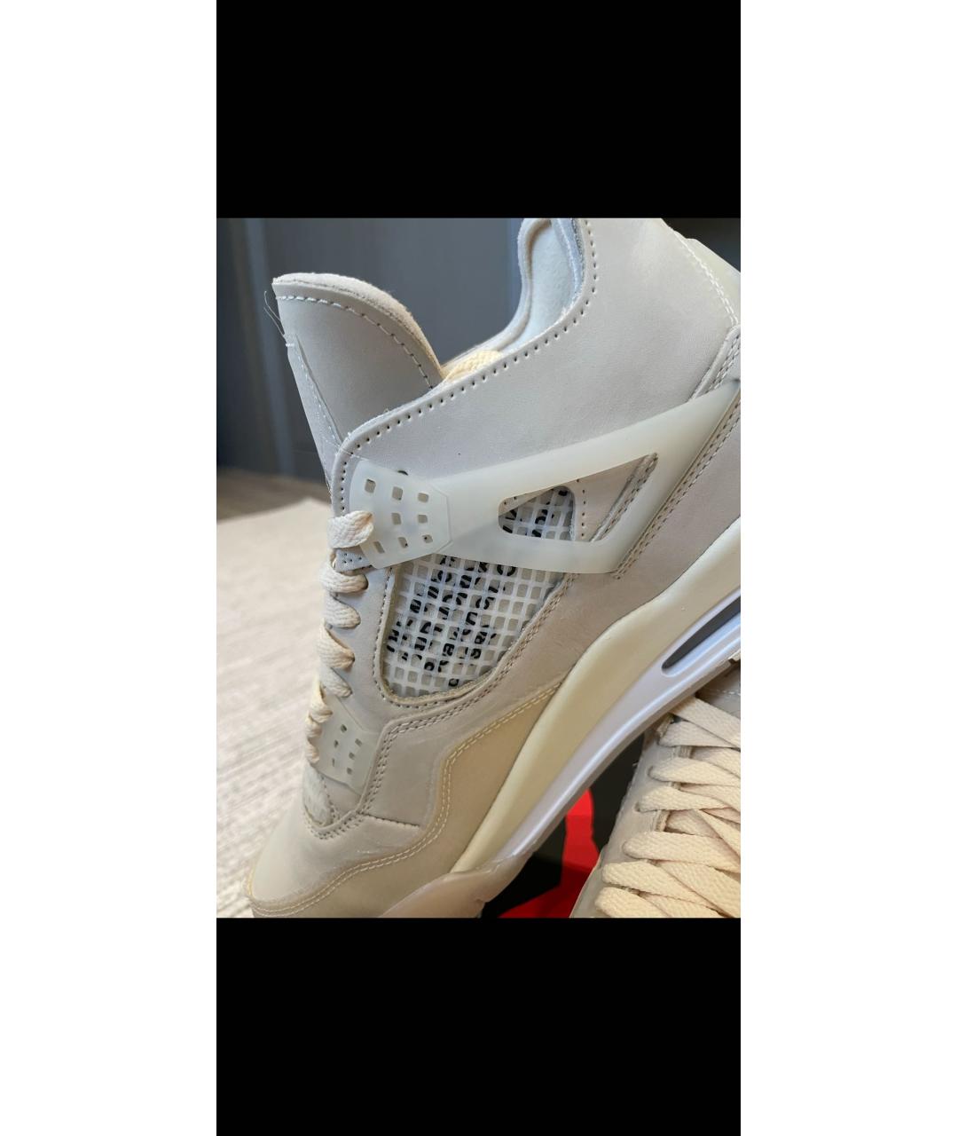 NIKE X OFF-WHITE Бежевые высокие кроссовки / кеды, фото 6