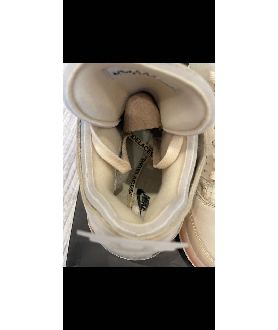 NIKE X OFF-WHITE Бежевые высокие кроссовки / кеды, фото 5