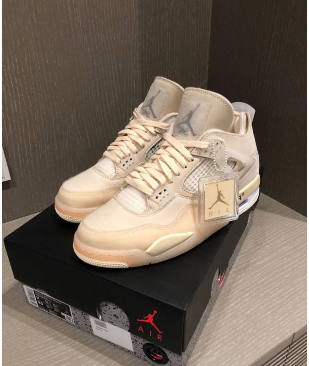 NIKE X OFF-WHITE Бежевые высокие кроссовки / кеды, фото 2