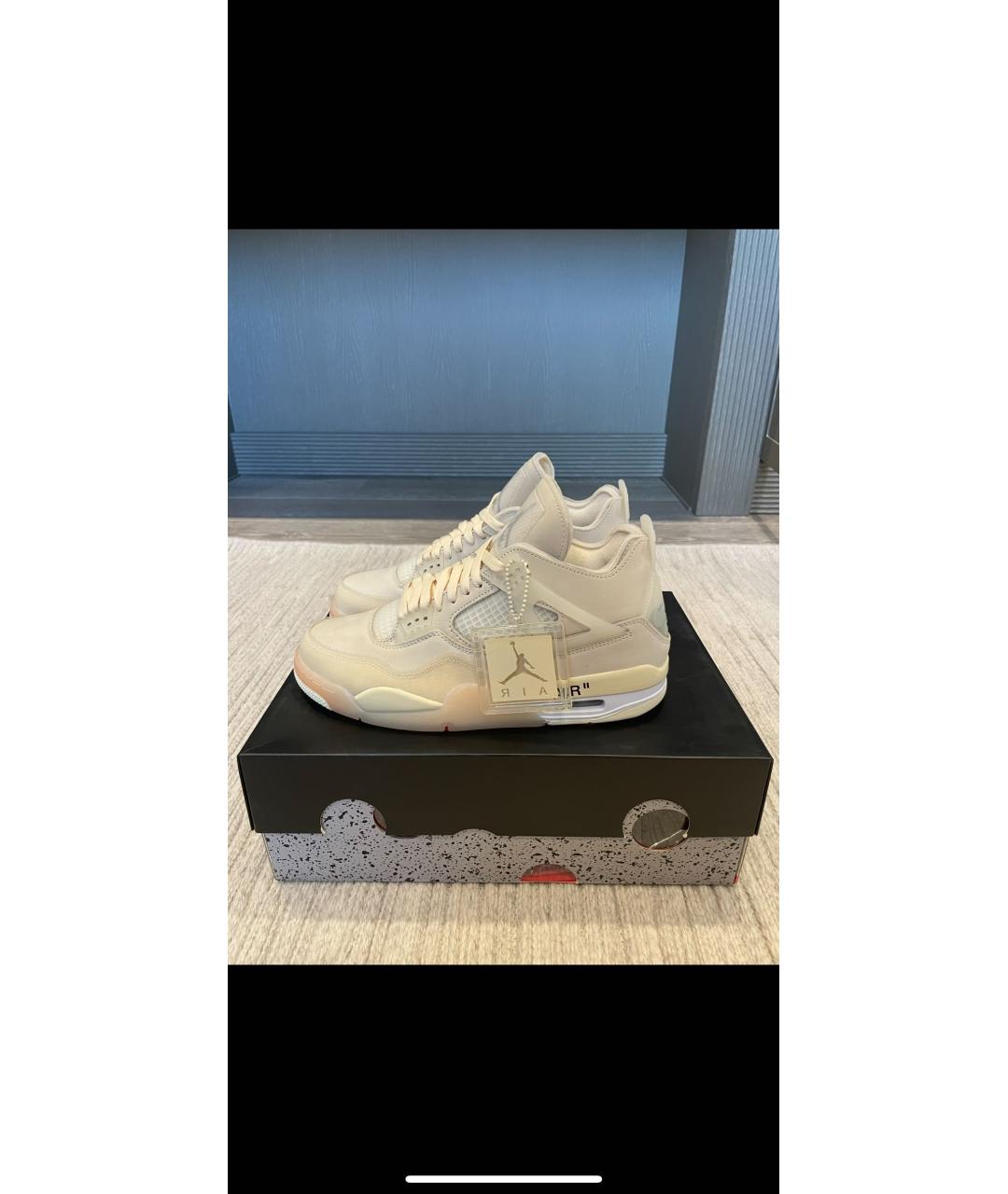 NIKE X OFF-WHITE Бежевые высокие кроссовки / кеды, фото 3