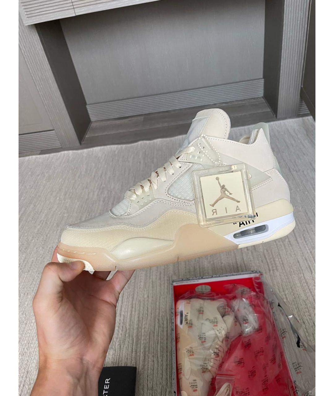NIKE X OFF-WHITE Бежевые высокие кроссовки / кеды, фото 8