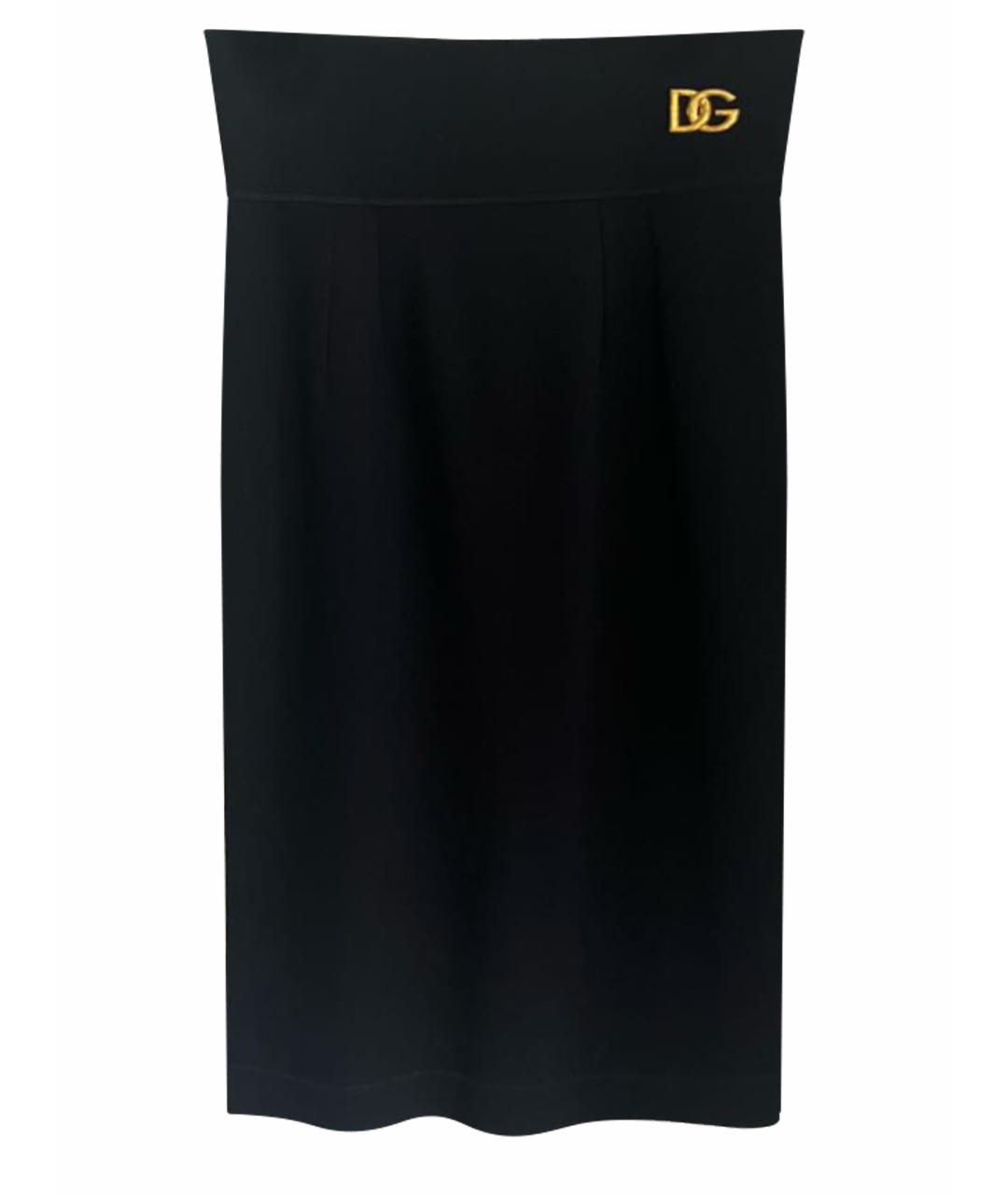 DOLCE&GABBANA Черная вискозная юбка макси, фото 1