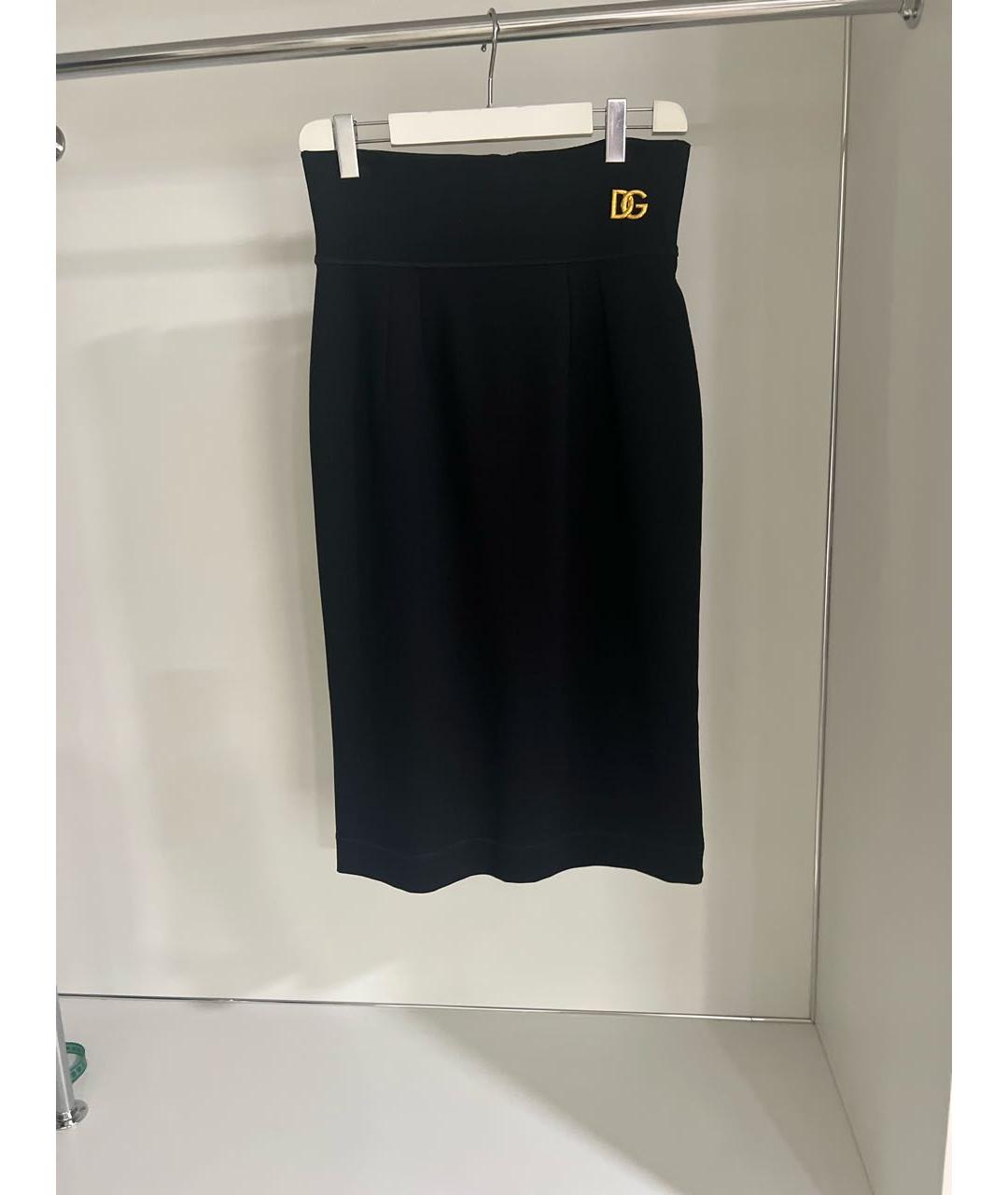 DOLCE&GABBANA Черная вискозная юбка макси, фото 5