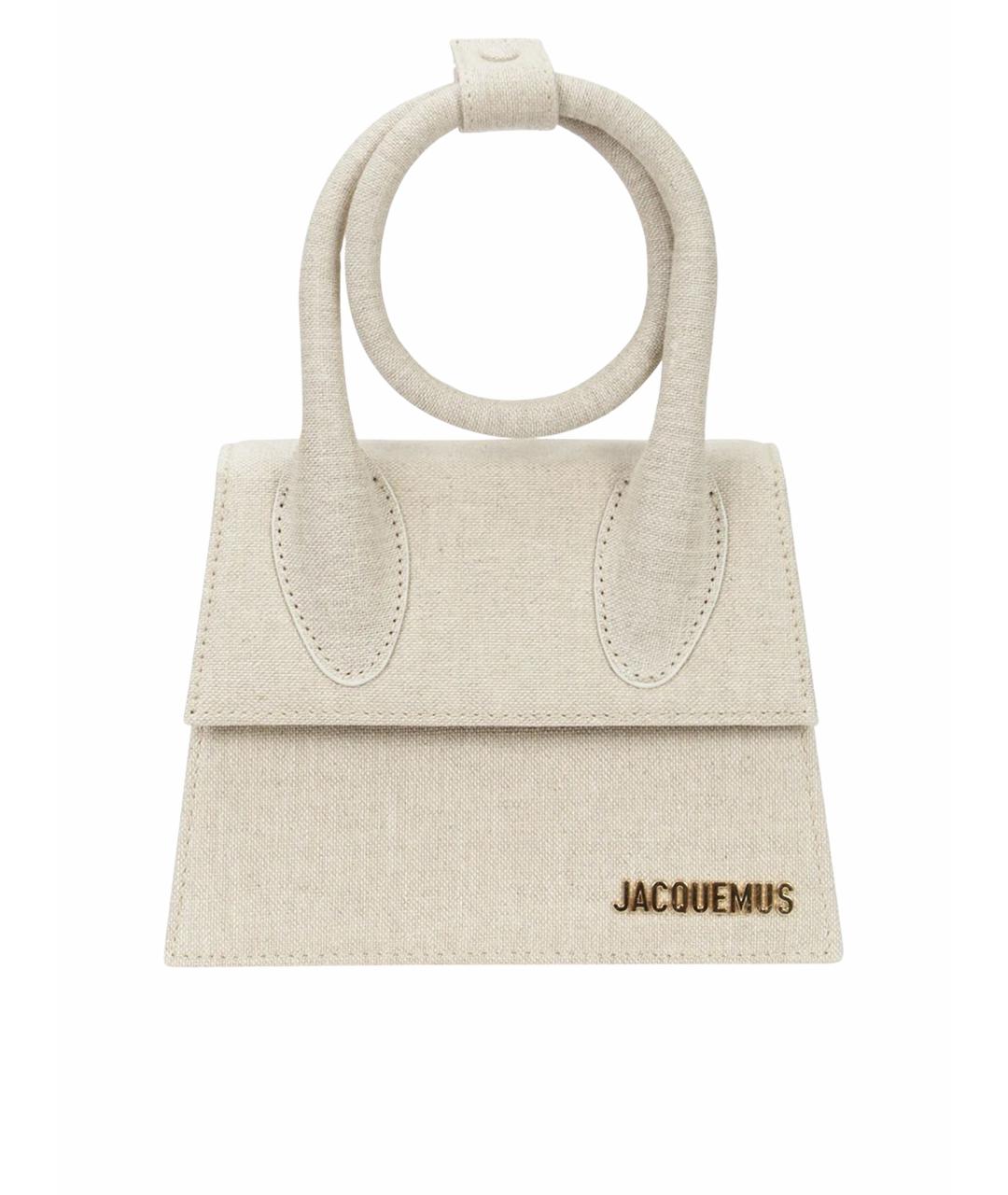 JACQUEMUS Бежевая льняная сумка через плечо, фото 1