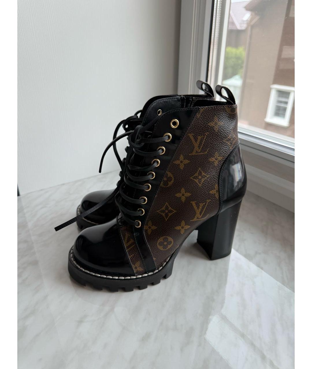 LOUIS VUITTON Коричневые кожаные ботильоны, фото 9