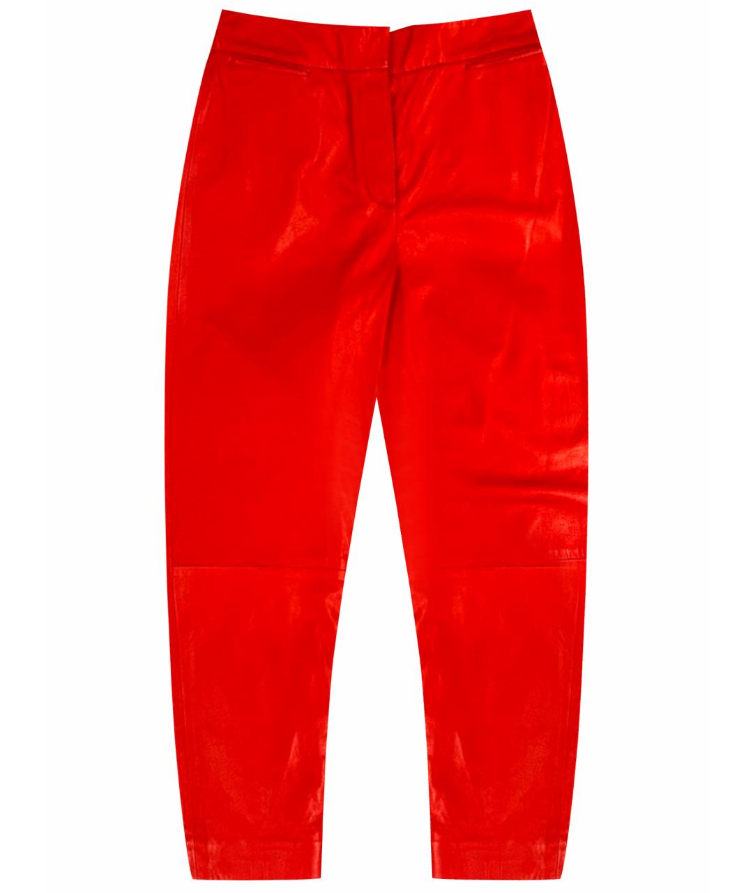 ALEXANDER MCQUEEN Красные кожаные брюки узкие, фото 1