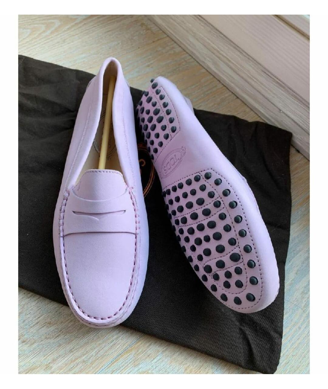 TOD'S Фиолетовые кожаные мокасины, фото 2