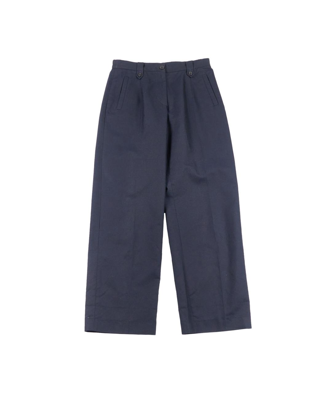 DRIES VAN NOTEN Синие хлопковые прямые брюки, фото 1