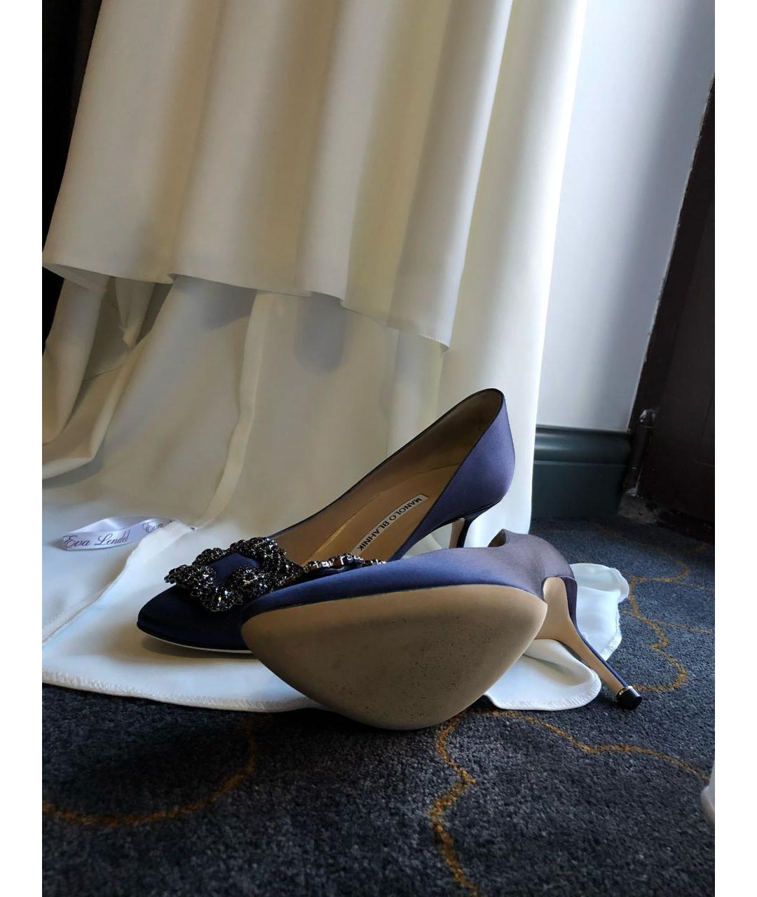 MANOLO BLAHNIK Синие неопреновые туфли, фото 2