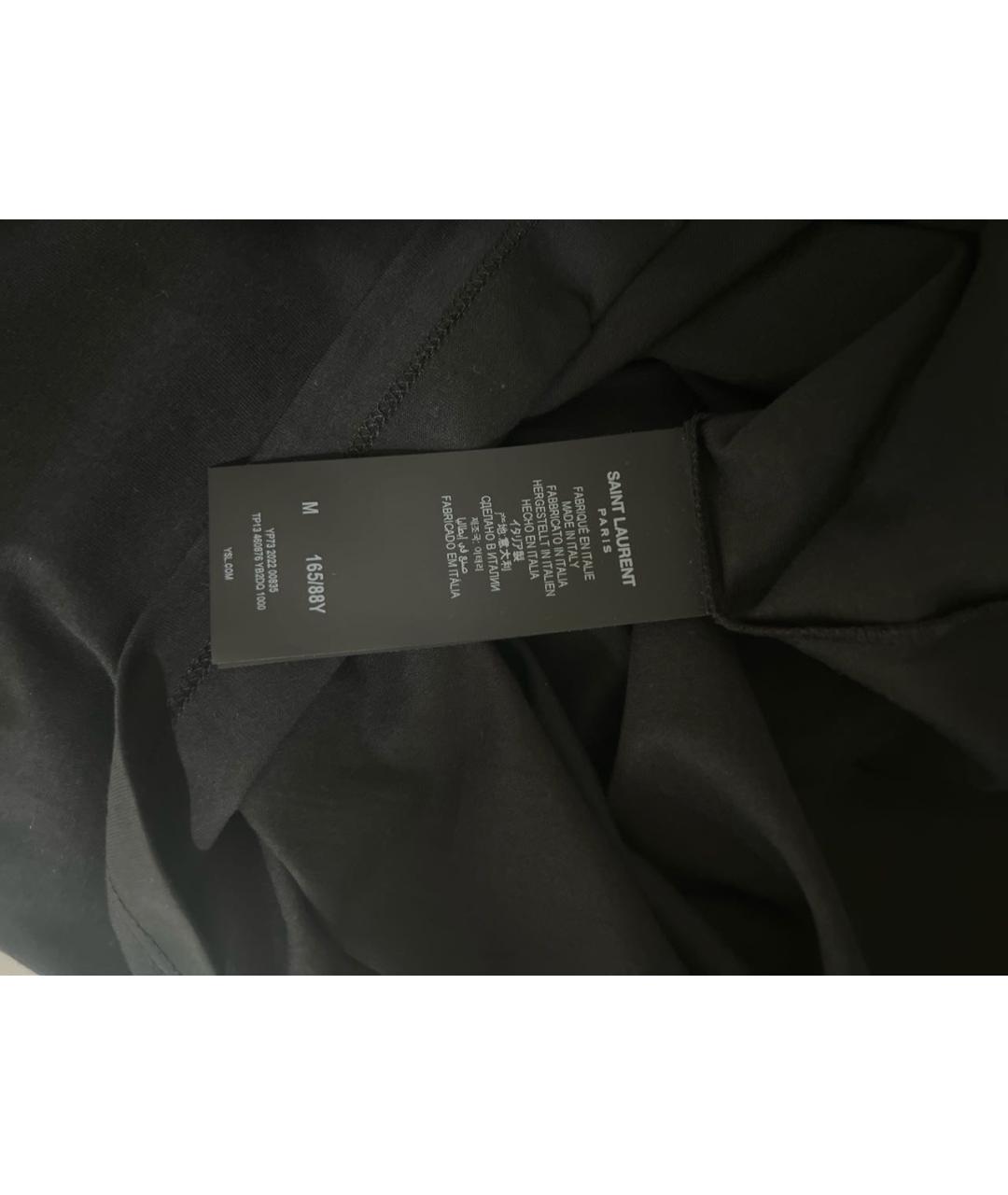 SAINT LAURENT Черная хлопковая футболка, фото 5