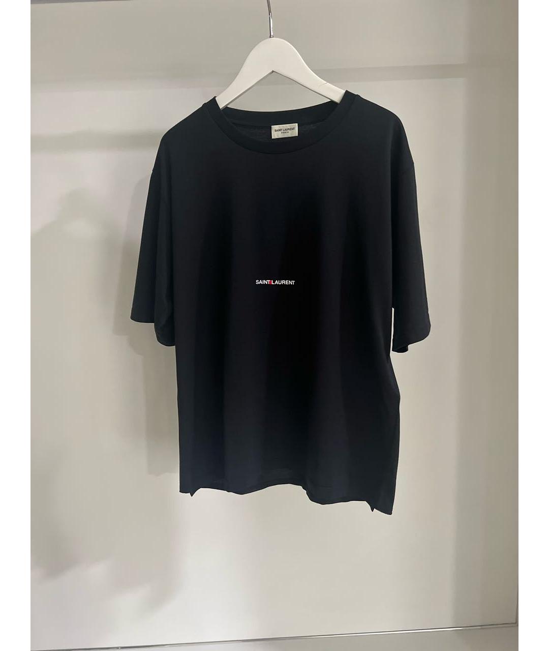 SAINT LAURENT Черная хлопковая футболка, фото 7