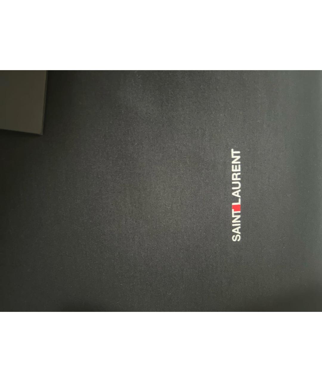SAINT LAURENT Черная хлопковая футболка, фото 4