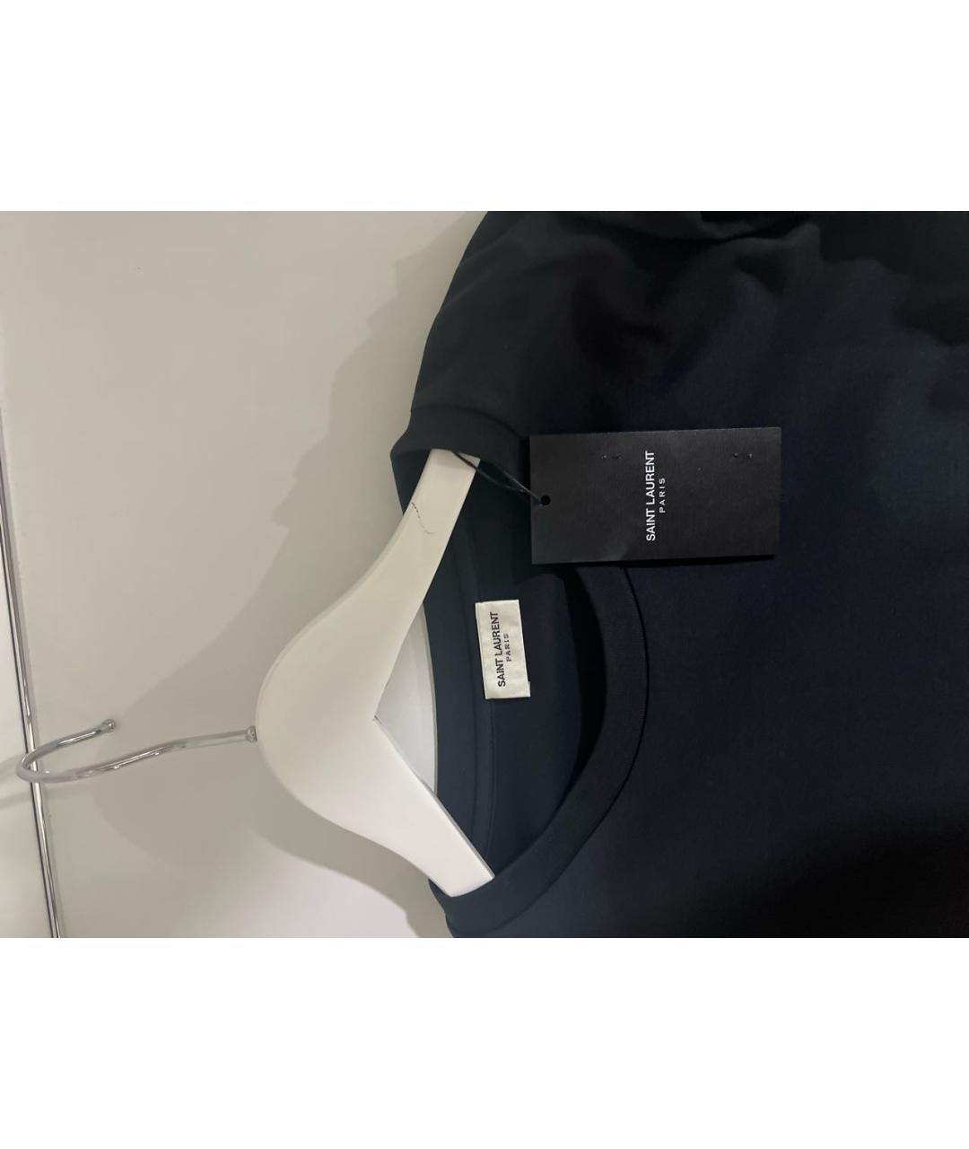 SAINT LAURENT Черная хлопковая футболка, фото 3