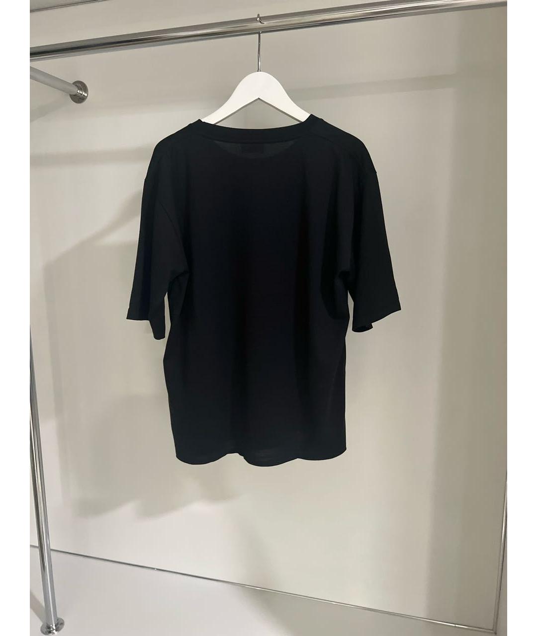 SAINT LAURENT Черная хлопковая футболка, фото 2