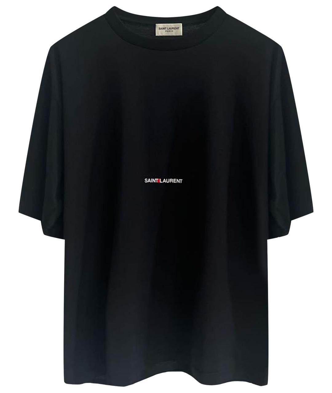 SAINT LAURENT Черная хлопковая футболка, фото 1