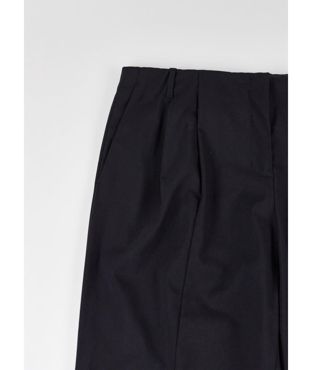 JIL SANDER Темно-синие шерстяные прямые брюки, фото 5