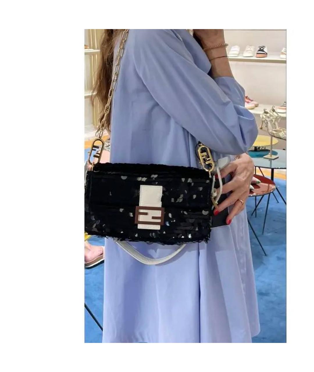 FENDI Черная сумка через плечо, фото 5