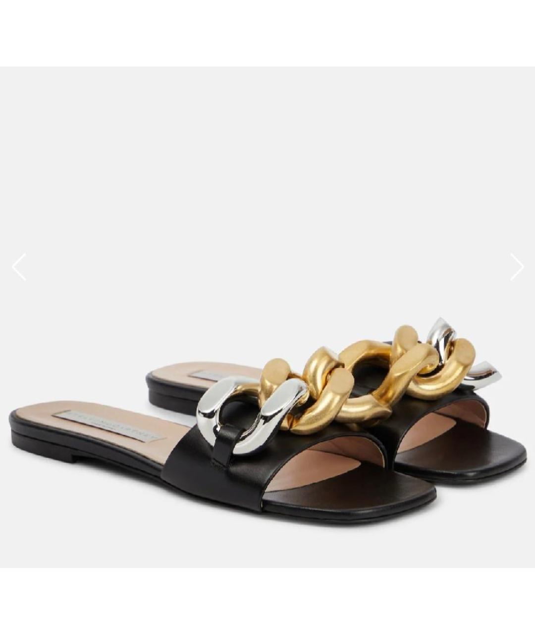 STELLA MCCARTNEY Черные шлепанцы из искусственной кожи, фото 5