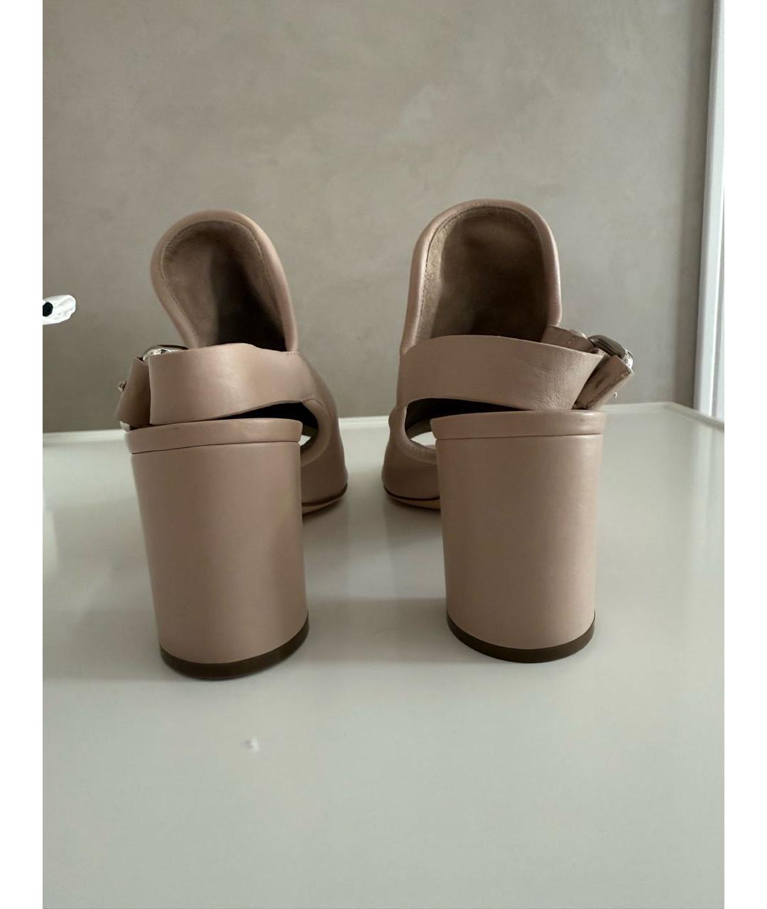 CASADEI Бежевые кожаные босоножки, фото 4