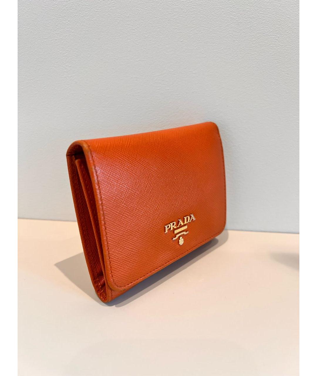PRADA Оранжевый кожаный кошелек, фото 2