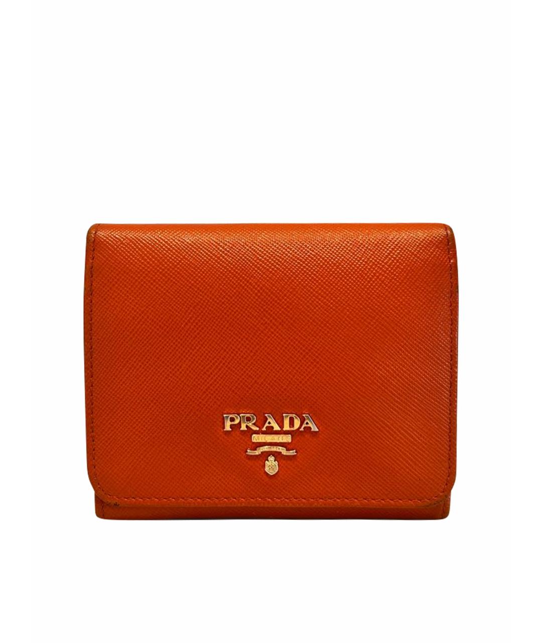 PRADA Оранжевый кожаный кошелек, фото 1
