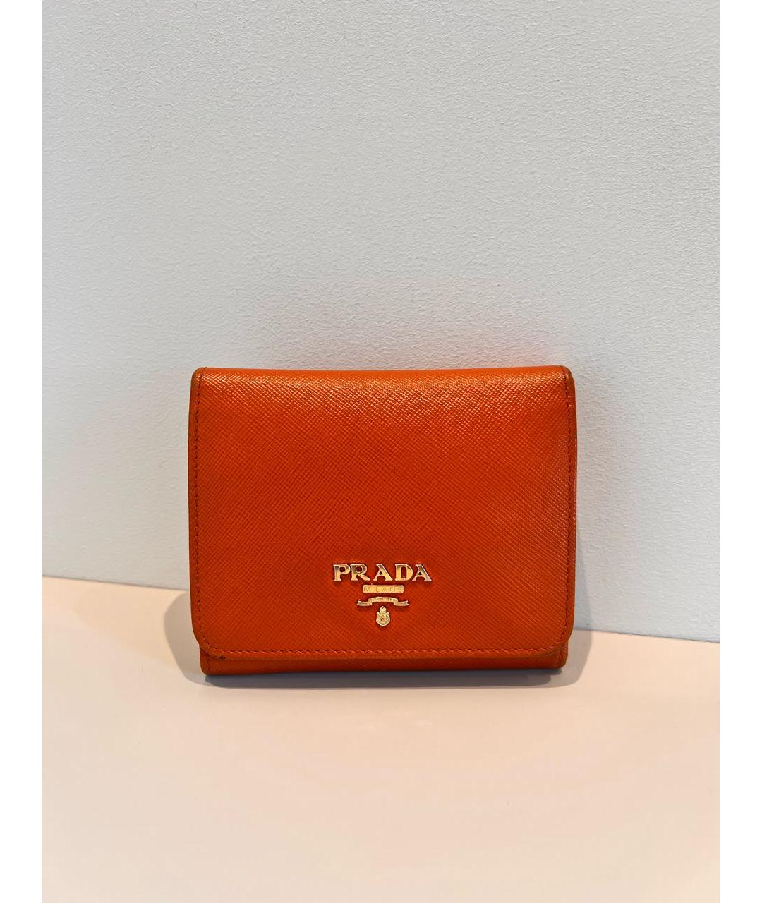 PRADA Оранжевый кожаный кошелек, фото 8