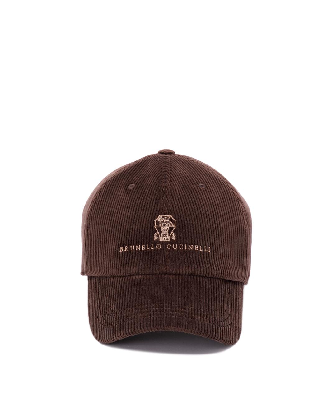 BRUNELLO CUCINELLI Коричневая хлопковая кепка/бейсболка, фото 1