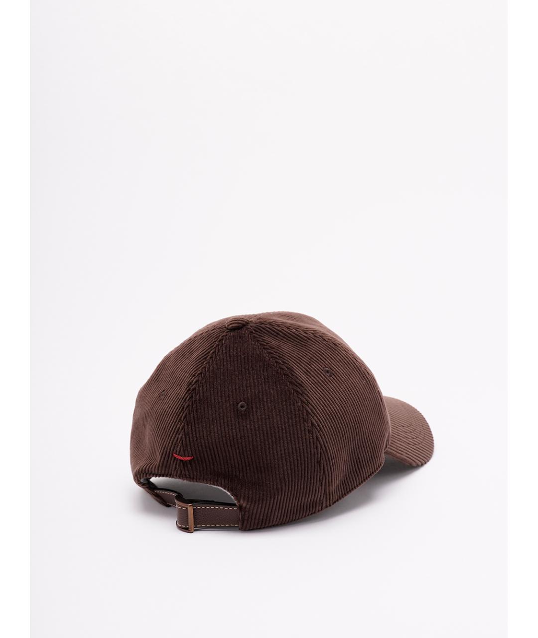 BRUNELLO CUCINELLI Коричневая хлопковая кепка/бейсболка, фото 2