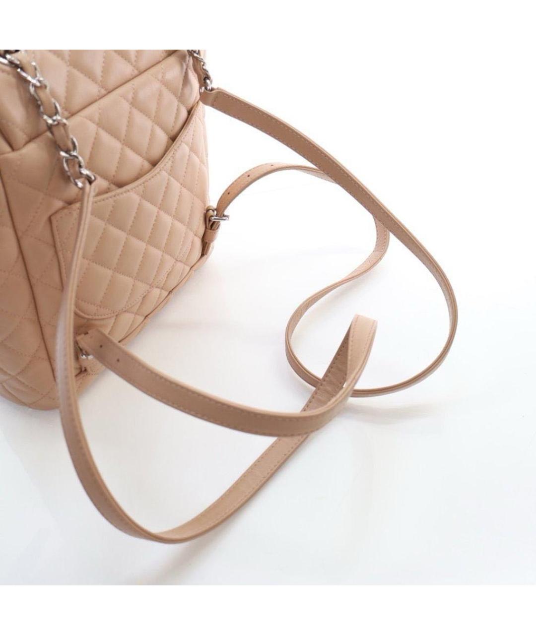 CHANEL Бежевый кожаный рюкзак, фото 3